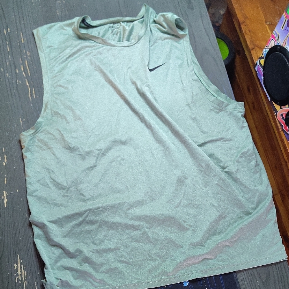 Nike Mint Green Sleeveless Shirt Dri Fit